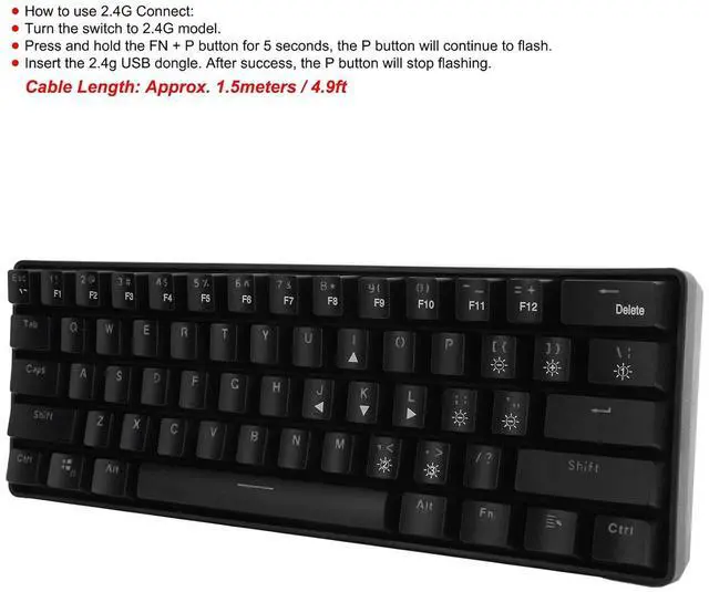 Alt view image 4 of 7 - Wired Keyboard Dual Mode RGB Gaming Mechanical Computer Supplies YK600 2.4G Receiver