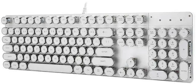 Alt view image 2 of 7 - Mechanical Keyboard White Retro Round Cap Computer Parts for PC Keyboard Mechanical Game Keyboard