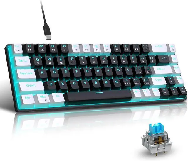 Alt view image 7 of 7 - Wired Gaming Keyboard, RGB Backlit Keyboard, Ultra-Compact 68 Keys Keyboard for PC/Mac Gamer, Typist, Travel, Easy to Carry on Business Trip, 19 Different Lighting Modes