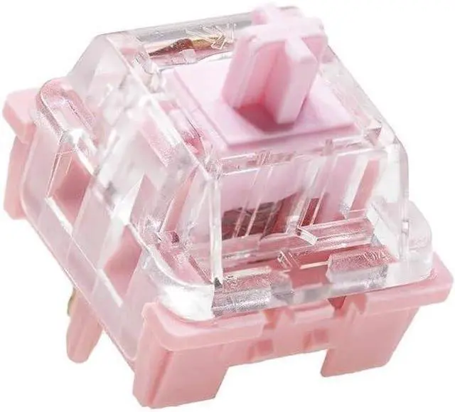 Main image of KTT Rose Switch V2, 5Pin Pre-Lubed Linear Pink Transparent Switch for Gaming Mechanical Keyboard (Size : 110PCS)