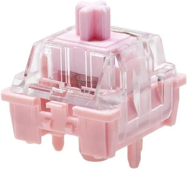 Alt view image 2 of 5 - KTT Rose Switch V2, 5Pin Pre-Lubed Linear Pink Transparent Switch for Gaming Mechanical Keyboard (Size : 110PCS)