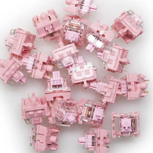 Alt view image 5 of 5 - KTT Rose Switch V2, 5Pin Pre-Lubed Linear Pink Transparent Switch for Gaming Mechanical Keyboard (Size : 110PCS)