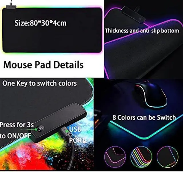 Alt view image 7 of 7 - Mechanical Keyboard LED Backlit Retro Typewriter Gaming Keyboard and Mouse Mouse Pad Combo USB Keyboard -Blue Switch 104 Keys Vintage Inspired Steampunk,White