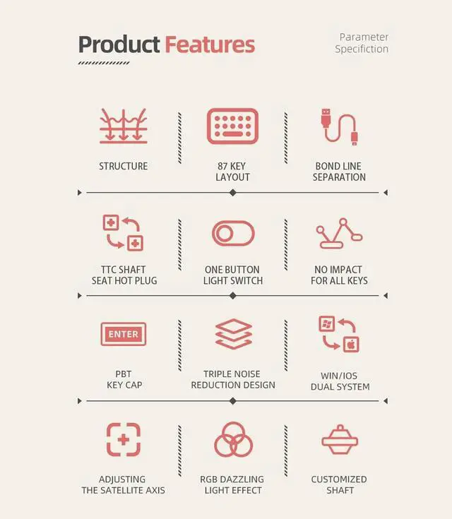 Alt view image 5 of 7 - BEIDUOYANG Mechanical Keyboard Hot Swap 87 Keys Gaming Keyboard PBT-Keycap Gasket Structure 11 Lights Switch- Switch Keyboard Computer PC Laptop Keyboard 87 Keys Mechanical Keyboard, Lavender