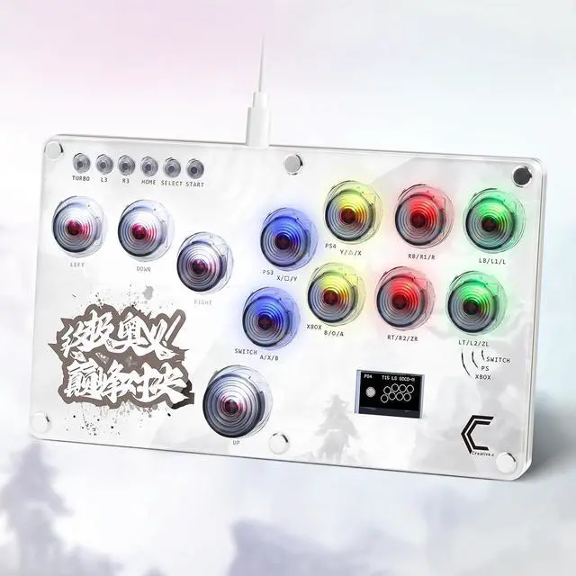 Main image of Arcade Stick, Fighting Game Controller 16Keys All-Button Gamerfinger with Custom RGB & Turbo Functions,Arcade Controller Street Fight for PC/Ps3/Ps4/Switch Game Keyboard-Supports Hot Swap & SOCD