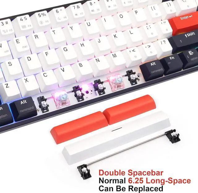 Alt view image 2 of 7 - MOLGRIA SKYLOONG GK61 Dual-Space RGB Backlit Gaming Keyboard with Hot Swappable Brown KTT Machinery Switches and Double-Shot Keycaps, QMK Set Tap-Hold Function Keys USB-C Wired Mechanical Keyboard