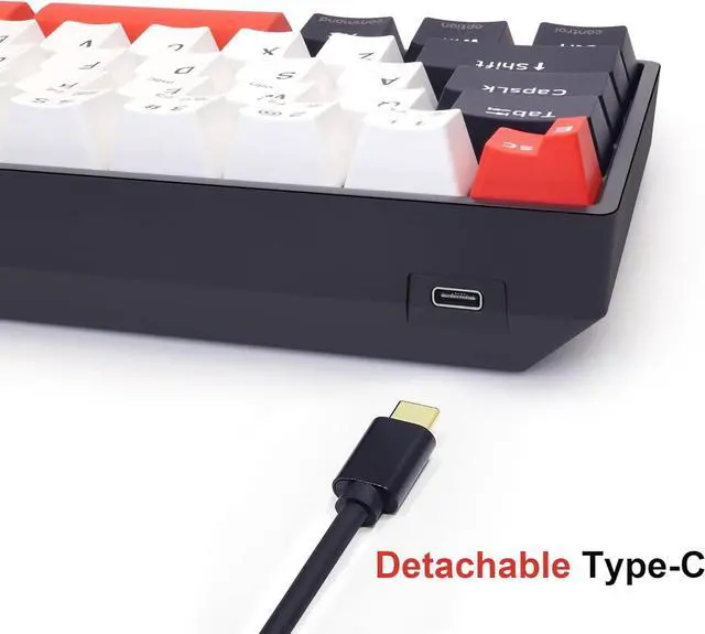 Alt view image 7 of 7 - MOLGRIA SKYLOONG GK61 Dual-Space RGB Backlit Gaming Keyboard with Hot Swappable Brown KTT Machinery Switches and Double-Shot Keycaps, QMK Set Tap-Hold Function Keys USB-C Wired Mechanical Keyboard