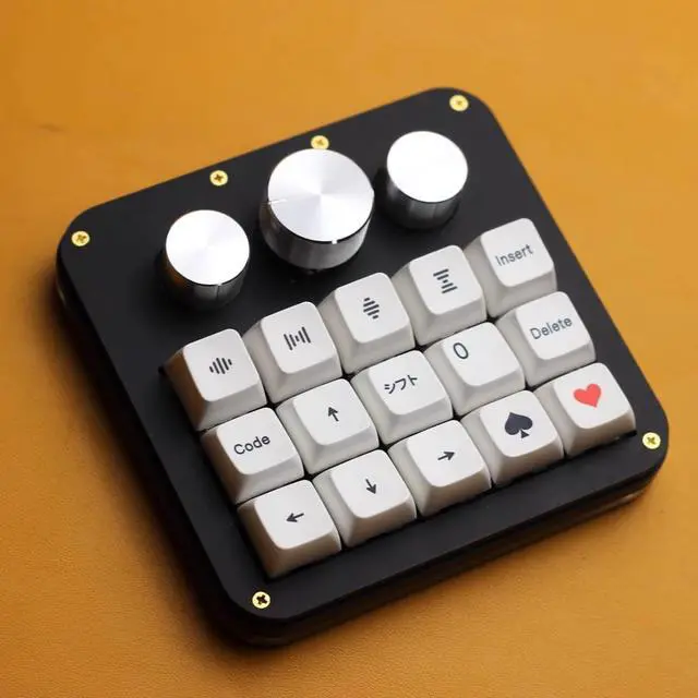 Alt view image 3 of 7 - 15 Key Macro Programmable Keyboard,Macro Mechanical Gaming ,Custom Knob KeyPad, Hotswap Blue Switch Gaming Keyboard,USB C Wired 15 Key Keyboard with Software For Win ,Mac OS (Black&RGB&Copper Plate)