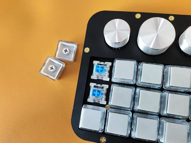 Alt view image 7 of 7 - 15 Key Macro Programmable Keyboard,Macro Mechanical Gaming ,Custom Knob KeyPad, Hotswap Blue Switch Gaming Keyboard,USB C Wired 15 Key Keyboard with Software For Win ,Mac OS (Black&RGB&Copper Plate)