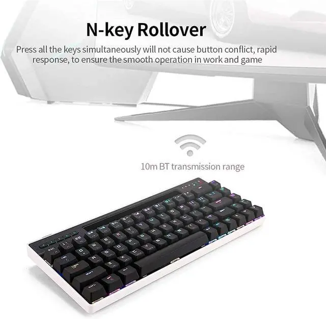 Alt view image 2 of 6 - Feiyx RGB Gaming Keyboard RGB LED Backlit Illuminated 68 Key Silent Keyboard with for Windows & Mac PC Gamers