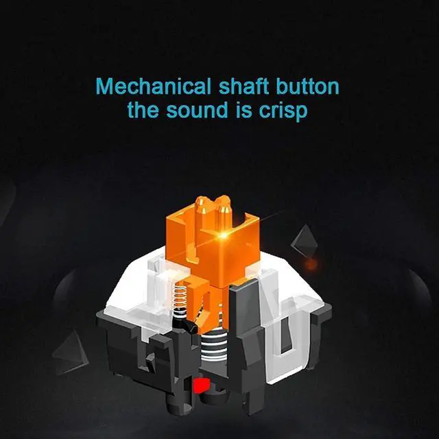 Alt view image 4 of 6 - XIXIDIAN Full Size Mechanical Gaming Keyboard, 104 Key Red Backlit Ultra-Slim Wired USB Keyboard,Ideal for Windows Mac Gaming