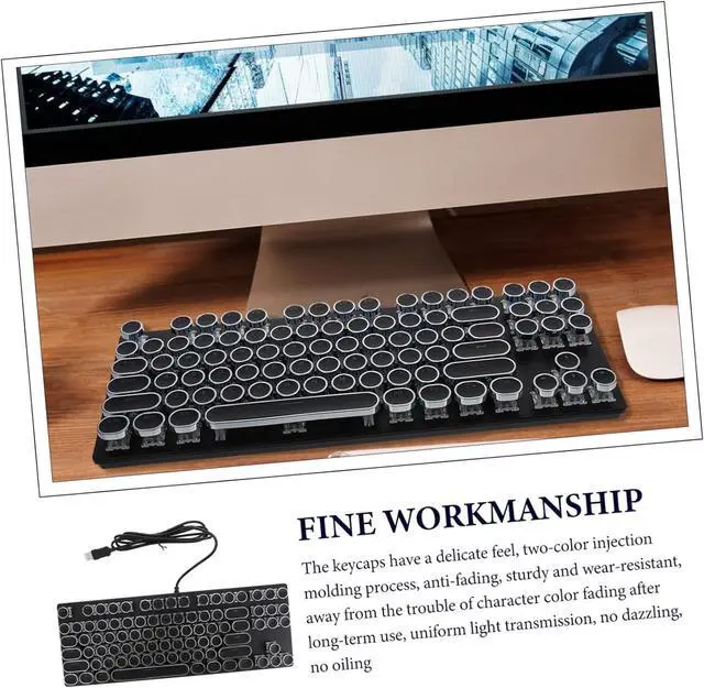 Alt view image 4 of 7 - 87 Office Backlit Keyboard Color Gaming Keyboard Led USB Keyboard Rainbow Keyboard USB Wired Keyboard RGB Keyboard Mecanichal Mechanical Keyboards Abs K550 Hardware Punk/3 (Color : Black, Size : 35.