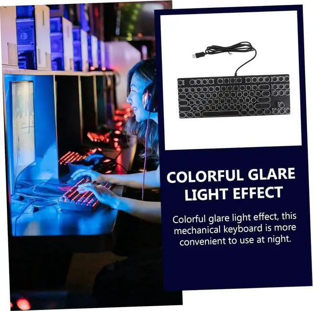 Alt view image 6 of 7 - 87 Office Backlit Keyboard Color Gaming Keyboard Led USB Keyboard Rainbow Keyboard USB Wired Keyboard RGB Keyboard Mecanichal Mechanical Keyboards Abs K550 Hardware Punk/3 (Color : Black, Size : 35.