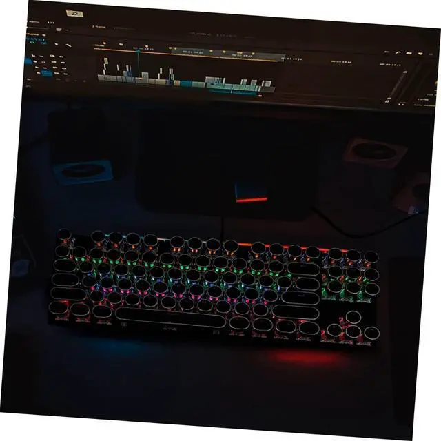 Alt view image 5 of 7 - 87 Office Backlit Keyboard Color Gaming Keyboard Led USB Keyboard Rainbow Keyboard USB Wired Keyboard RGB Keyboard Mecanichal Mechanical Keyboards Abs K550 Hardware Punk/3 (Color : Black, Size : 35.