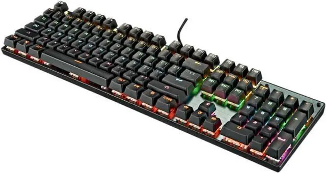 Main image of HEMOTON RGB Backlit Mechanical Keyboard Keys Sturdy Key Caps Gaming Keyboard for Home Office