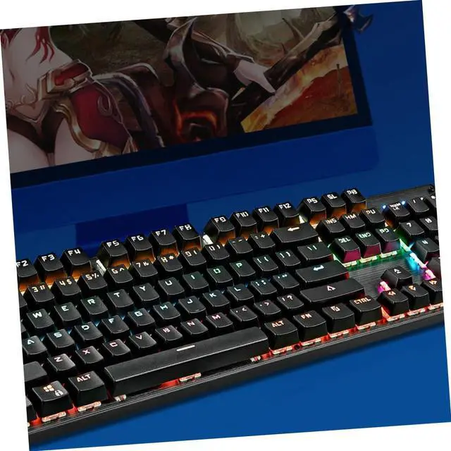 Alt view image 2 of 7 - HEMOTON RGB Backlit Mechanical Keyboard Keys Sturdy Key Caps Gaming Keyboard for Home Office