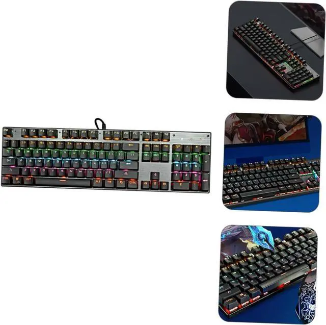 Alt view image 4 of 7 - HEMOTON RGB Backlit Mechanical Keyboard Keys Sturdy Key Caps Gaming Keyboard for Home Office