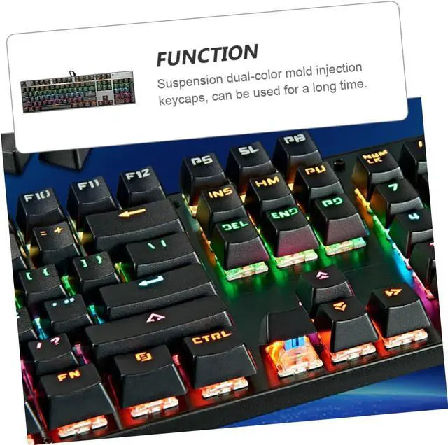 Alt view image 7 of 7 - HEMOTON RGB Backlit Mechanical Keyboard Keys Sturdy Key Caps Gaming Keyboard for Home Office