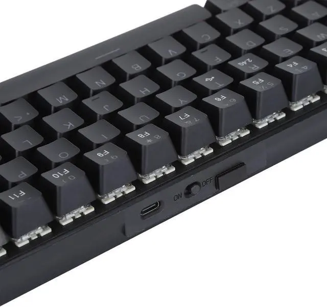 Alt view image 7 of 7 - Mechanical Gaming Keyboard, Hot Swappable Mechanical Keyboard 2.4G 2000mAh Blue Switches 3 Modes 61 Keys for Smartphones for 7 8 10 11 (Black)