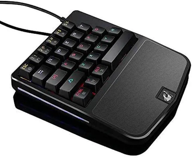 Main image of One-Hand Mechanical Keyboard, Wired Gaming Keyboard, 28-Key LED Backlight, Blue Switch, Ergonomic Wrist Strap, for PC Laptop