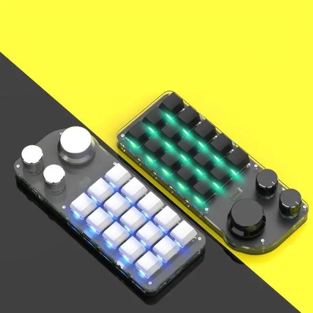 Alt view image 4 of 7 - Mechanical Gaming 15 Keys Keyboard, Suitable for Gaming Office Media Lab Multifunctional DIY Office Media Lab with Three Levels of Functionality Seven Colors of Light Compatibility Powerful (White)