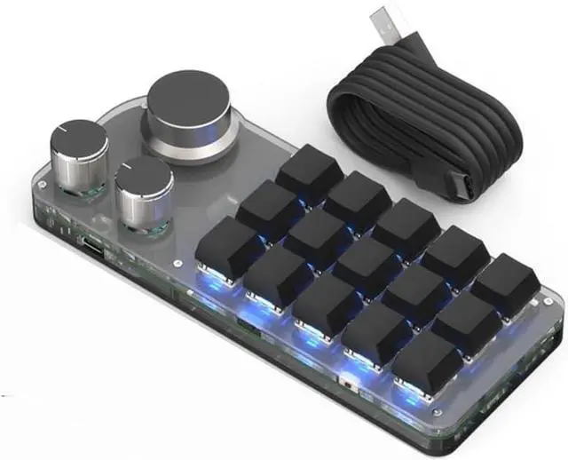 Alt view image 5 of 7 - Mechanical Gaming 15 Keys Keyboard, Suitable for Gaming Office Media Lab Multifunctional DIY Office Media Lab with Three Levels of Functionality Seven Colors of Light Compatibility Powerful (White)