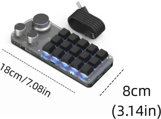 Alt view image 7 of 7 - Mechanical Gaming 15 Keys Keyboard, Suitable for Gaming Office Media Lab Multifunctional DIY Office Media Lab with Three Levels of Functionality Seven Colors of Light Compatibility Powerful (White)