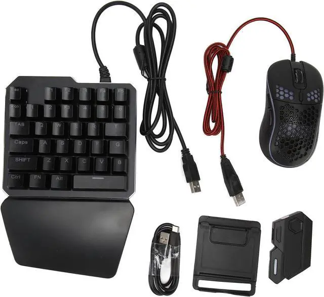 Main image of Half Hand Gaming Keyboard Mouse Combo Kit for Mix Se, BT 5.0 Converter Adapter for K9 Keyboard GM86 Mouse, with Phone Stand, FPS Handheld Games, for Android for iOS
