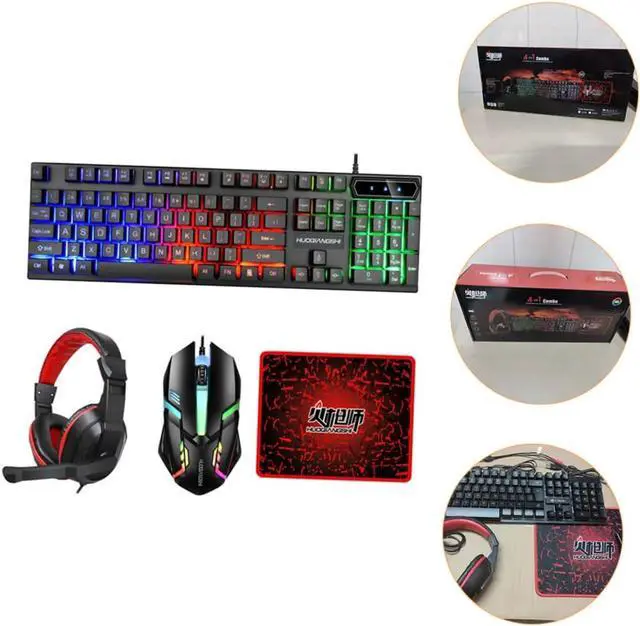 Alt view image 4 of 7 - Uonlytech Premium Gaming Keyboard Mouse Pad Headset Set Led Backlit Comfortable for Extended Gaming Easy to