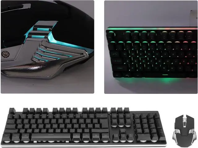 Alt view image 5 of 7 - RGB Keyboard Mouse Combo, LED Backlit Gaming Keyboard Mouse,7D 3200DPI Adjustable Mice and 104 Keys Ergonomic Typewriter Mouse Set,for PC Game Computer