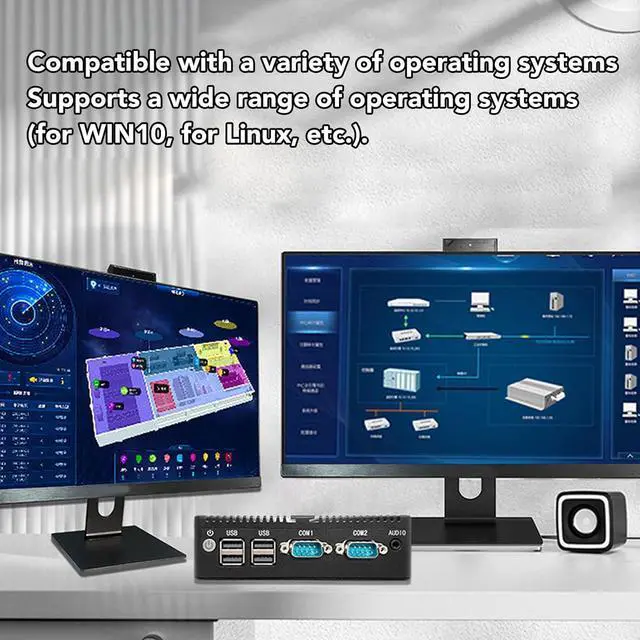 Alt view image 4 of 7 - Mini Computer, High and Low Temperature Resistant J4125 CPU, 4K Support, Mini Industrial PC, Dual Gigabit LAN Ports, Fanless for Industrial Equipment (CPU J4125+DDR4 8G+SSD 128G