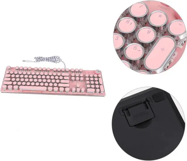 Alt view image 3 of 7 - Hoement Retro Punk Mechanical Keyboard Cherry Gaming Keyboard Anti- Comfortable Design for Laptop Desktop