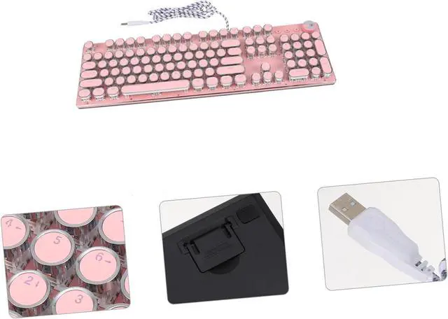Alt view image 5 of 7 - Hoement Retro Punk Mechanical Keyboard Cherry Gaming Keyboard Anti- Comfortable Design for Laptop Desktop