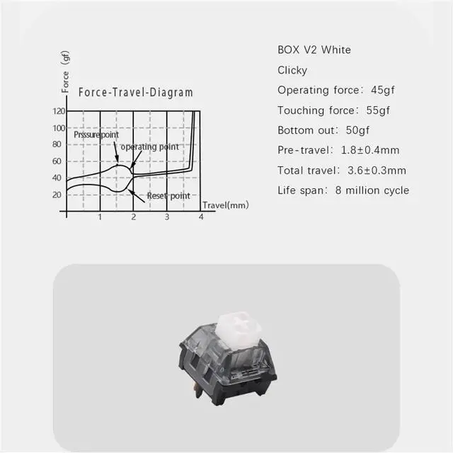 Alt view image 5 of 5 - Kailh Box V2 Switch, White Clicky/Brown Tactile/Red Linear 5Pin MX Switch for Mechanical Keyboard (Color : White, Size : 70PCS)