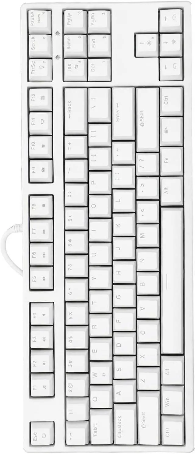 Alt view image 3 of 7 - F87 Mechanical Keyboard, Wired Mechanical Keyboard N Key Rollover Professional Game Chip Conversion Function for Office (White)