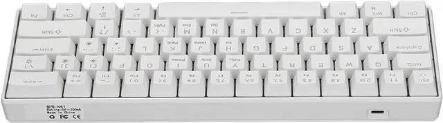 Alt view image 5 of 7 - Compact Mechanical Gaming Keyboard, 60% Size, Detachable Cable, Blue Switches, LED Backlight, Ergonomic, Compatible with XP, 7, 8, 10, Vista, ME, OS X