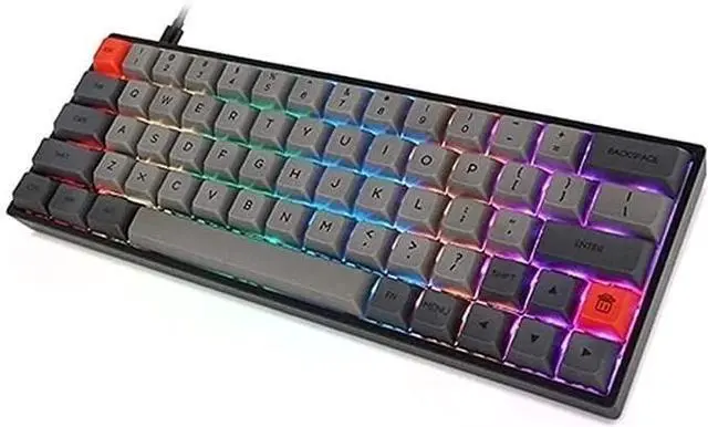 Alt view image 2 of 3 - PATINS Keyboard Wired Mechanical Gaming Keyboard 64 Keys RGB Backlight Keyboard with Detachable Cable Optical Switch and Black Gaming Keyboards Pbt Keycaps
