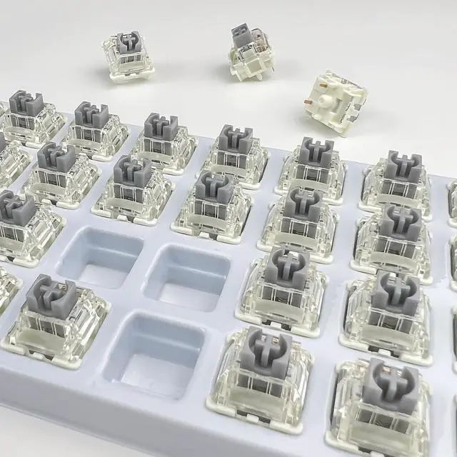 Alt view image 7 of 7 - GUYEKS Gateron KS-9 Pro 3.0 Silver pre Lubricated 5-pin Linear Switch Compatible with MX Mechanical Key Game Keyboard switches (72PCS,Pro Silver 3.0 5pin)