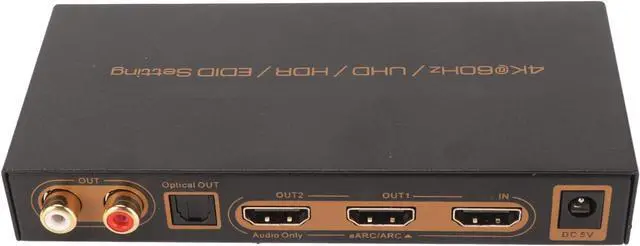 Alt view image 4 of 7 - HD Multimedia Interface ARC Sound Extractor, 18Gbps 600MHz Metal Shell Optical Sound Output HD Multimedia Interface Sound Extractor 4K 60Hz for Computer (11)