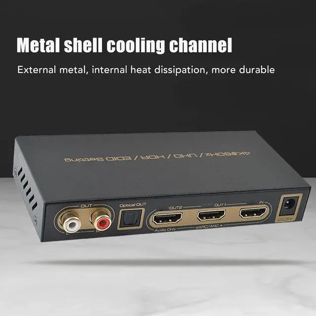 Alt view image 2 of 7 - HD Multimedia Interface ARC Sound Extractor, 18Gbps 600MHz Metal Shell Optical Sound Output HD Multimedia Interface Sound Extractor 4K 60Hz for Computer (11)
