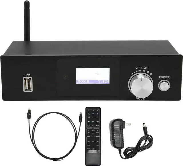 Alt view image 6 of 7 - HD Multimedia Interface Sound Decoder, Sound Decoder 100-240V LCD Panel Display Metal 5.1 Analog Output System for HDCP 2.2 HDR for PC for TV (US Plug)