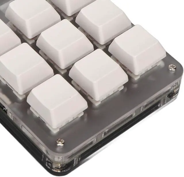 Alt view image 6 of 7 - Programming Macro Keypad, 9 Keys Mechanical Gaming Keyboard with 3 Knobs, RGB Backlit One Handed Macro Custom Keypad for Computer Gaming Software (White)