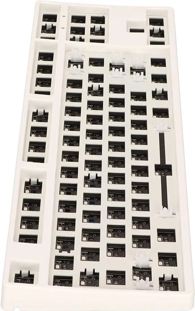 Alt view image 7 of 7 - KOSDFOGE 87 Keys RGB Modular Mechanical Keyboard, TKL Wired Gaming DIY Kit W/Hot Swap Switch Sockets ABS Aluminum Alloy Modular Mechanical Keyboard for DIY(White)