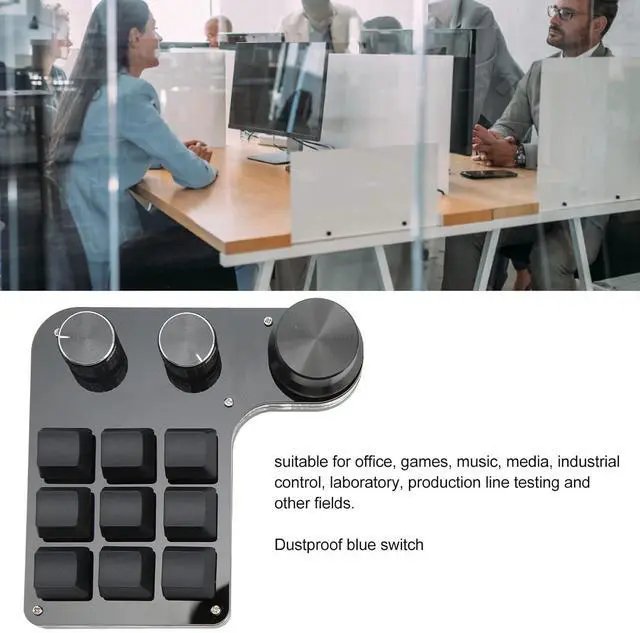 Alt view image 3 of 7 - Mini Gaming Keypad 9 Keys, One Handed Programmable Keyboards with RGB Backlit and 3 Knobs, Compatible for Window Only, Easy to Use