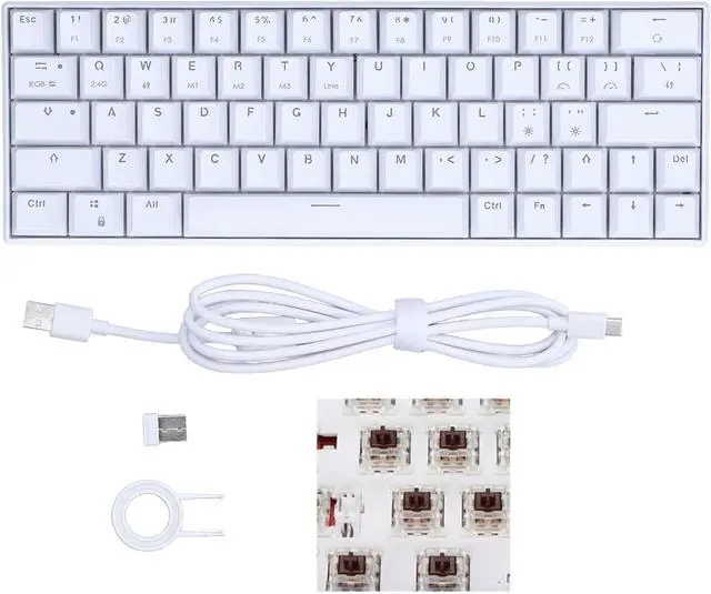 Alt view image 7 of 7 - Computer Keyboard, Small Portable Long Battery Life RGB Gaming Keyboard for Office for Home for Gaming Brown Switch