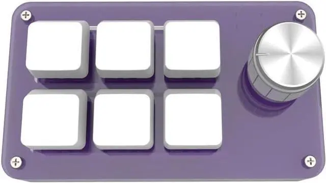 Main image of USB Mini 6-Key Keypad, Multifunctional Programmable Mechanical Gaming Keypad with Knob, One-Handed Macro Keyboard, Plug and Play, for Office Game Music Media Industrial Control