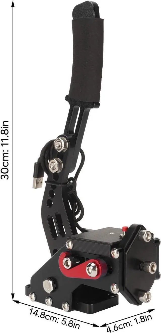 Alt view image 7 of 7 - Sim Handbrake, High Accuracy Universal 2 in 1 Plug and Play Contactless Switch Tensile Spring USB Handbrake for G27 G25 for T500 (Black)