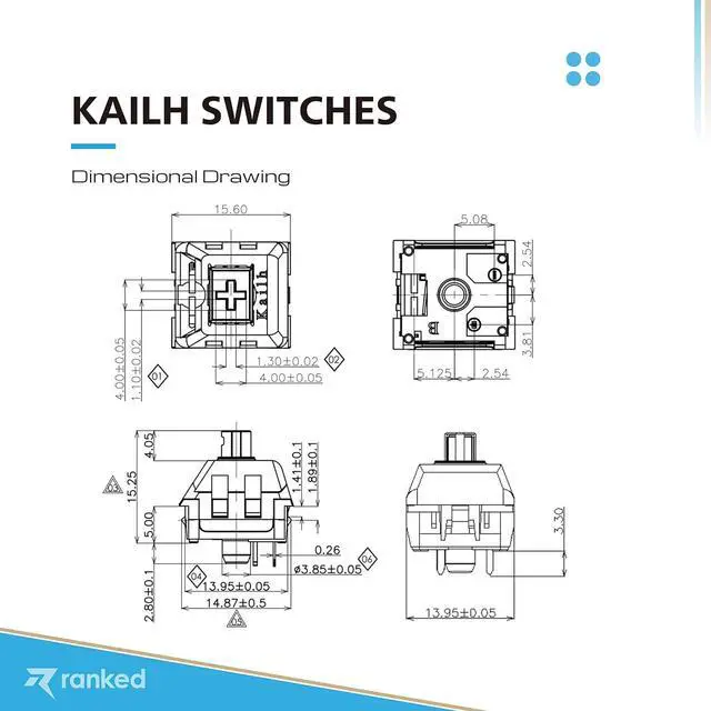 Alt view image 6 of 6 - Kailh Key Switches for Mechanical Gaming Keyboards | Plate Mounted (Kailh Pro Speed Sage, 65 Pcs)
