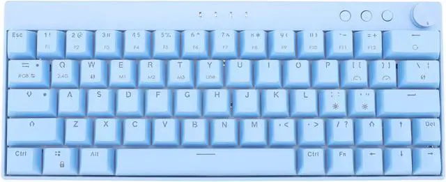 Main image of Mechanical Keyboard, 64 Keys Wired Mechanical Keyboard Knob Design with Regulable RGB Backlight, 3 Modes N Key Rollover Gaming Keyboard, Blue(Red Switch)