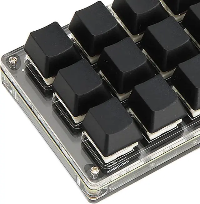 Alt view image 6 of 7 - Mini Macro Keypad, 12 Keys 2 Knobs USB OSU DIY Programmable Mechanical Gaming Keyboard, Wired USB One Handed Fully DIY Macro Keypad for Game Office